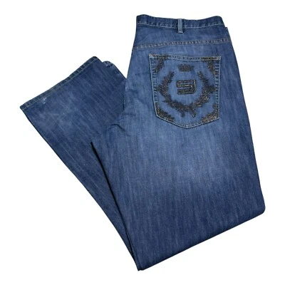 Sean John Embroidered Baggy Y2K Logo Jean Pants Men’s 42x33.5 - Image 1 of 4