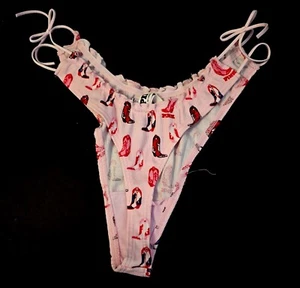 Victoria’s Secret PINK Limited Edition BLING Wink Strappy Thong Panty PINK - S - Picture 1 of 6