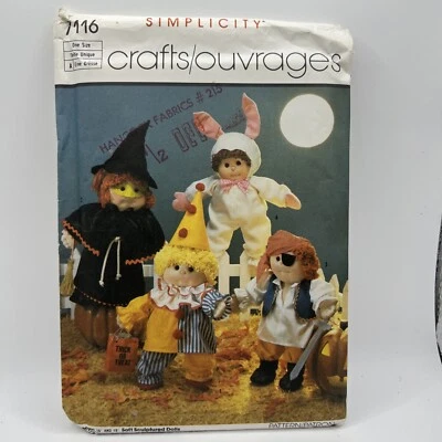 Simplicity 7116 Uncut Pattern Costumes For 18” Dolls Such As Cabbage Patch Kids  - Image 1 of 2