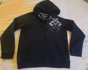 EUC HELIX Boy XL 18/20 Black Guitars Lined L/S Full Zip Sweatshirt Hoodie/Jacket - Picture 1 of 5