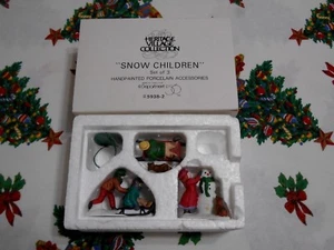 Department 56 Heritage Village Collection SNOW CHILDREN Set de 3 # 5938-2 - Imagen 1 de 7