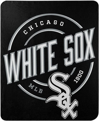 MLB Chicago White Sox Rolled Fleece Blanket 50" by 60" Style Called Campaign Cover
