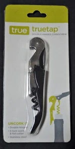 NEW True Tap Double Hinged Corkscrew, Wine Key, Foil Cutter, Bottle Opener - Picture 1 of 9