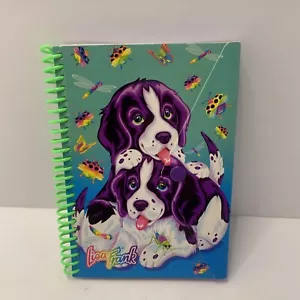 Neu Vintage Lisa Frank kleines spiralgebundenes Notizbuch mit Druckknopf Farbe Welpen 6 x 4 Zoll - Bild 1 von 3
