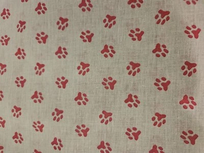 2 BOLSAS de regalo hechas a mano de algodón rosa patas de perro o gato sobre fondo blanco 20 pulgadas X 14 pulgadas Foto 1 de 3