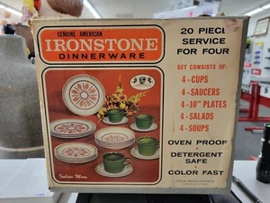 Vintage Ironstone Dinnerware Set Of 20 In Original Box.  Taylor, Smith & Taylor - Picture 1 of 14