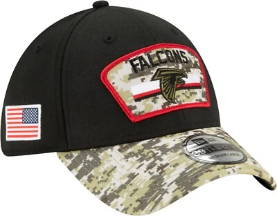 Gorra Atlanta Falcons New Era 39Thirty negra camuflaje digital ajuste flexible M/L NFL Foto 1 de 4