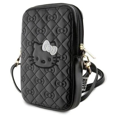 Hello Kitty Quilted Bows Universal Phone Bag with Strap Black - HKPBPEKHBPK - Image 1 of 4