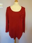 Top Size M/L Angelina Azani Red Floral & Beaded Detail 3/4 Sleeve
