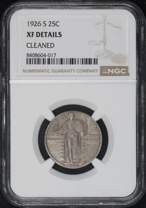 1926-S Standing Liberty Quarter NGC XF Details Cleaned - Foto 1 di 2