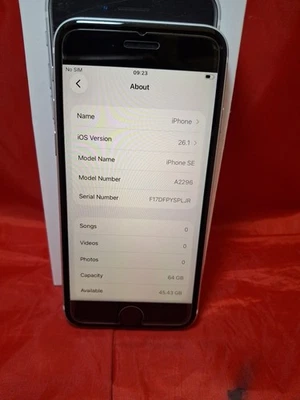 Apple iPhone SE 64GB White Smartphone 2nd Generation Unlocked Ios 26 - Image 1 of 4