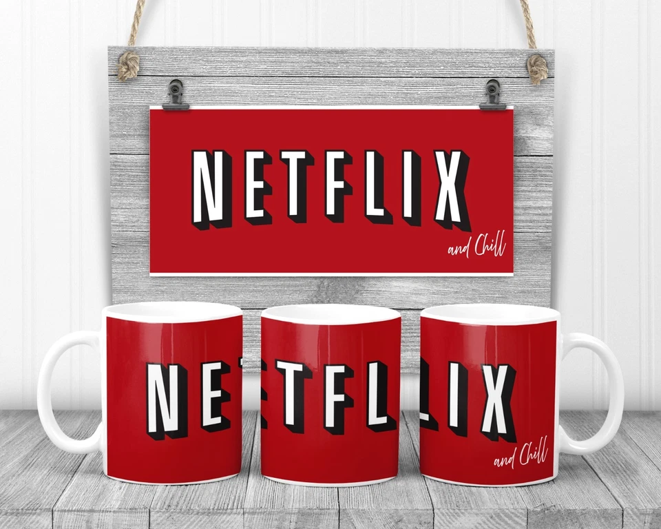 CANNY GIFTS Netflix and Chill Movie Mug, 11oz Ceramic Cup, Movie Gift
