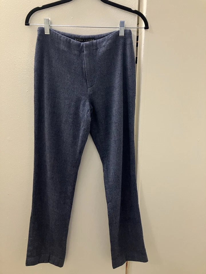 Pantalones Ralph Lauren Black Label Wonens Vintage Azul Tejido Talla 4 Union Label Foto 1 de 4