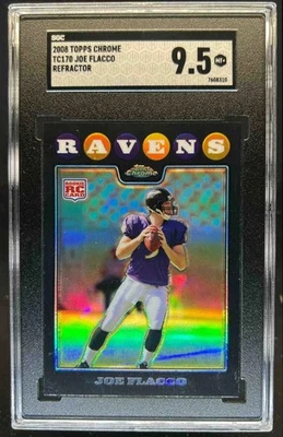 2008 Topps Chrome Joe Flacco RC Refractor Rookie #TC170 Ravens SGC 9,5 Foto 1 de 2