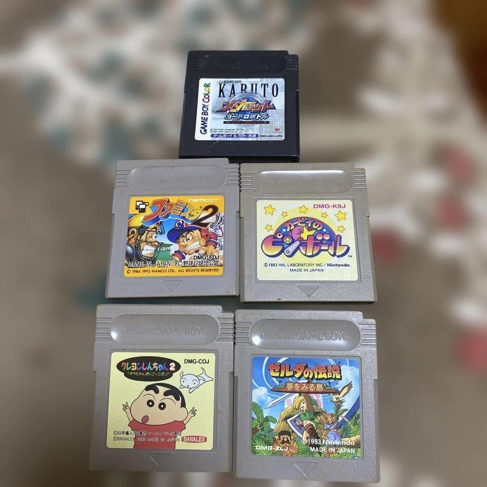 Nintendo Game Boy Software Set of 5 Kabuto Crayon Shin-chan Kirby's Pinball Land - Image 1 of 1
