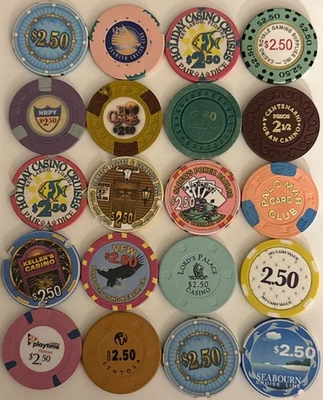 $2.50 LOT OF 20 VARIOUS MISCELLANEOUS CASINO CHIPS BARREL LOT #7 - Image 1 of 2