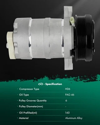 AC Compressor For Cadillac DeVille 4.6L 4.9L Chevrolet Astra Optra CO 2912GLC Foto 1 de 4