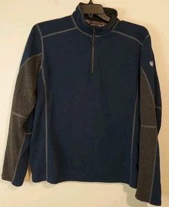Suéter Pullover Ligero Kuhl Revel 1/4 Cremallera Polar Azul/Gris Para Hombre Talla L - Imagen 1 de 18