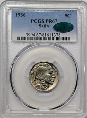 Buffalo 1936 prueba de satén graduación profesional PR67 CAC Foto 1 de 2