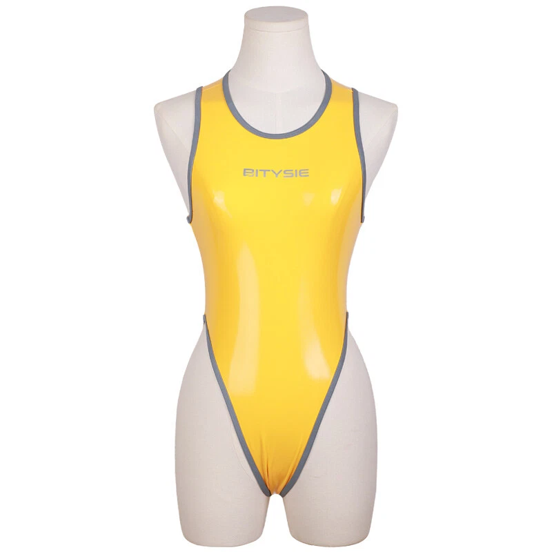 Mujeres Sexy Japonés Traje de Baño de Una Pieza Corte Alto Leotardos Cremallera Surf Traje de Baño Foto 1 de 4