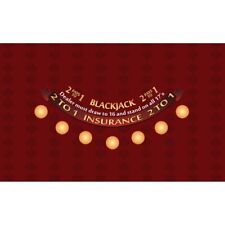 Blackjack Table Layout Felt - Pays 2 to 1 - Burgundy - Casino Quality