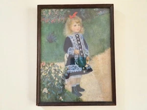 Vintage Wooden Framed Art Print "Girl with a Watering Can" by Auguste Renoir - Picture 1 of 10