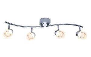 Chrome Finish LED Glass Bar 4 Spotlight Light Toby Homebase - Ex Display Unboxed - Picture 1 of 1