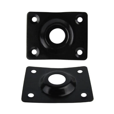 Curved Jack Plates Output Jack Plate Metal For Electric Guitar Bass 2PCS Black - Image 1 of 4