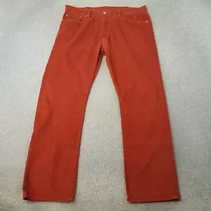 Levis 514 Mens Jeans 38x32 Red Burnt Orange Corduroy Straight Trousers Cords W34 - Picture 1 of 15