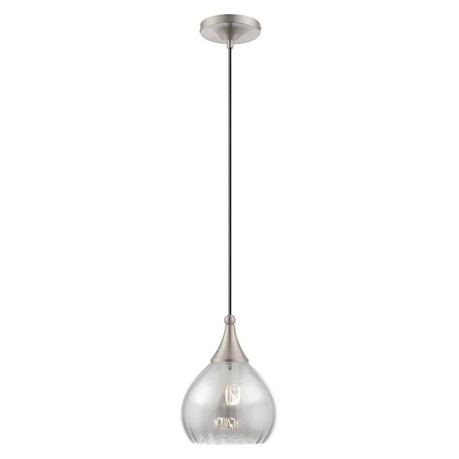 Livex Lighting 40645 Nickel Single Light 7"w Mini Pendant