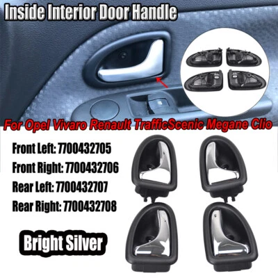 Manijas de puerta interior de coche delantero trasero izquierdo derecho para Renault Megane 1995~2003 Foto 1 de 4