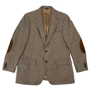 Vintage Tweed Sport Mantel Blazer mit Ellenbogenschützern braun hellbraun Herren 46 " - Bild 1 von 10