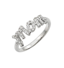 Sterling Silver Rhodium Plated Diamond Mom Ring
