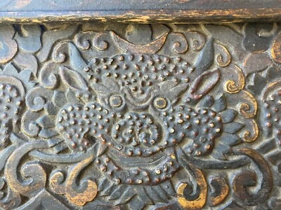 Tibetan hand carved Dragon Antique Asian foldable Prayer stand 18th C / 19th C - Image 1 of 4