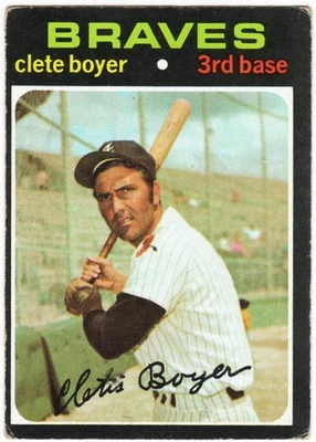 1971 Topps Baseball #374 Clete Boyer Atlanta Braves en muy buen estado+ Foto 1 de 2