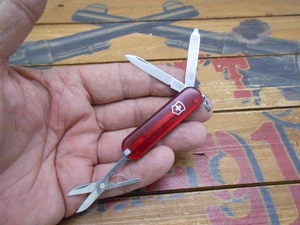 Victorinox Classic SD Swiss Army Knife 58mm Ruby Translucent - Picture 1 of 5