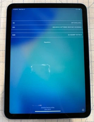 Apple iPad 10.ª generación - Azul - 64 GB - tal cual para salvamento/piezas/desmontaje Foto 1 de 4