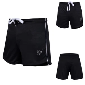 DEFY NEW MENS WORKOUT GYM TRAINING SPORTS RUNNING CASUAL FITNESS SHORTS BLACK - Picture 1 of 4