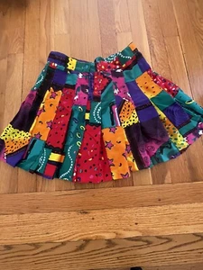 Vintage TAIL Girl’s Skirt sz 10 wearable art bright colors 90s Ooak Retro - Picture 1 of 7