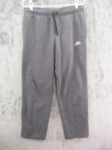 Nike Club Fleece Logo Sweatpants Mens Medium Gray French Terry Gym Athleisure - Picture 1 of 17