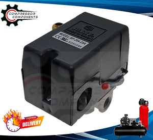 Heavy Duty Air Compressor Pressure Switch 95-125 PSI 4 Port W\ Unloader 25 amp - Picture 1 of 8