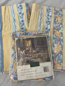 Croscill Fiesta Balloon Valances And Shade Set Of 3 Blue Yellow Vintage - Picture 1 of 6