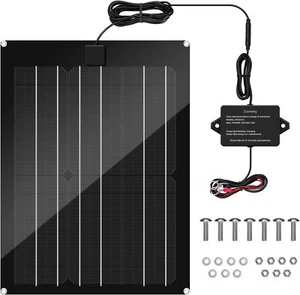 12V Solar Battery Charger Maintainer, 15W Solar Panel Kit for RV, Trailer, Truck - Picture 1 of 7