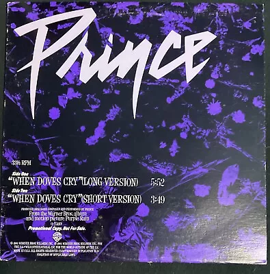 When Doves Cry - Prince (Vinyl, 12" Single, 1984) - PROMO - PRO-A-2139 - Image 1 of 4