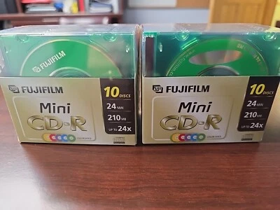 Fujifilm Mini CD-R Two - 10 Packs 210MB 24x Write Speed & Color Cases -20 discs - Image 1 of 4