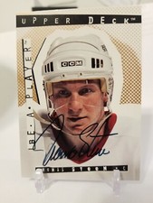 Thomas Steen auto 1995-96 Upper Deck card h2032