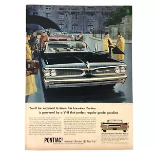 Pontiac Tempset 420E 1959 anuncio impreso vintage vía ancha V-8 paraguas de lluvia negro - Imagen 1 de 1