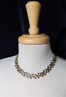 Classic Vintage Gold Tone Signature X Link Collar Choker 16" Necklace 
