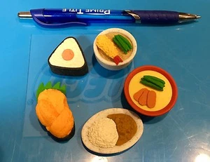 New~5 JAPANESE FOOD ERASERS  from JAPAN-ship free - Picture 1 of 4