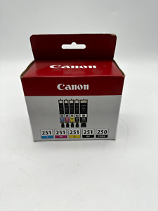 Canon PGI-250/CLI-251 Black, Cyan, Magenta, Yellow Original 5-Pack Ink Brand New